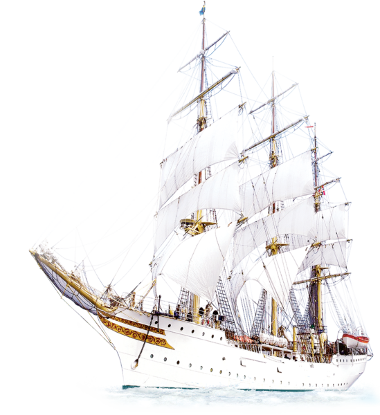 Корабль на белом фоне