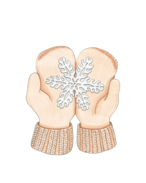 Рукавички на прозрачном фоне