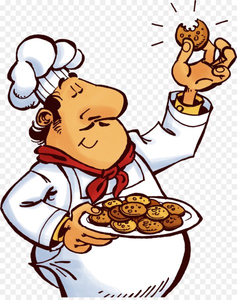 Пекарь на белом фоне