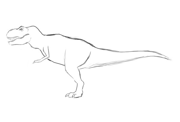 Динозавр рисунок карандашом