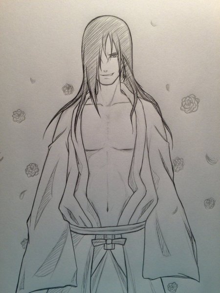 Раскраска Наруто Орочимару в полный рост