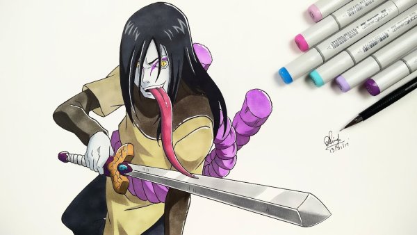 Орочимару карандашом