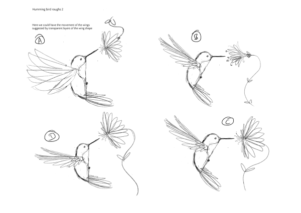 Поэтапный рисунок Колибри