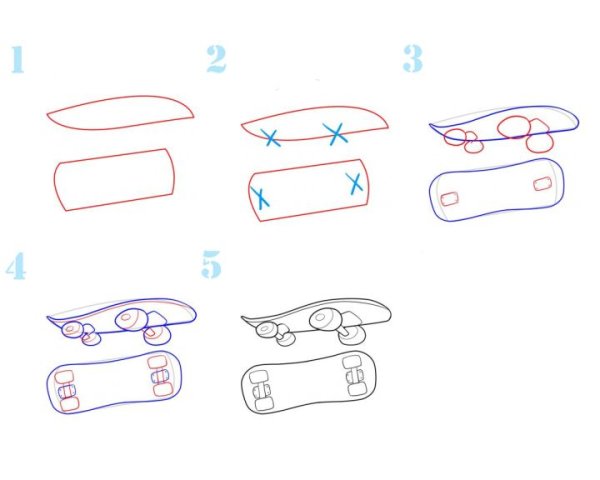 Скейтборд поэтапно