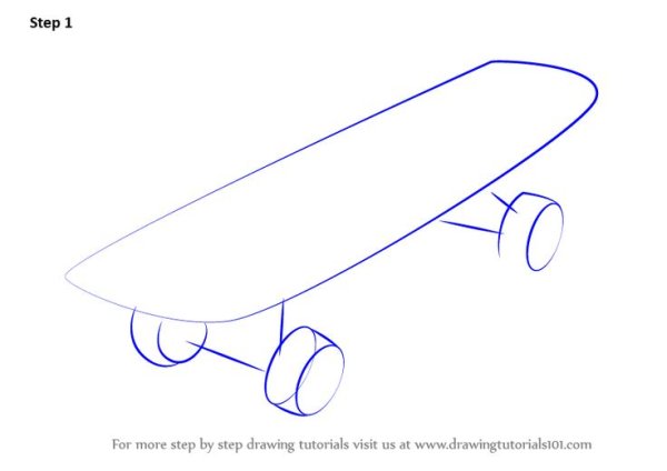 Скейт рисунок поэтапно