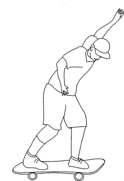 Человек на скейте раскраска