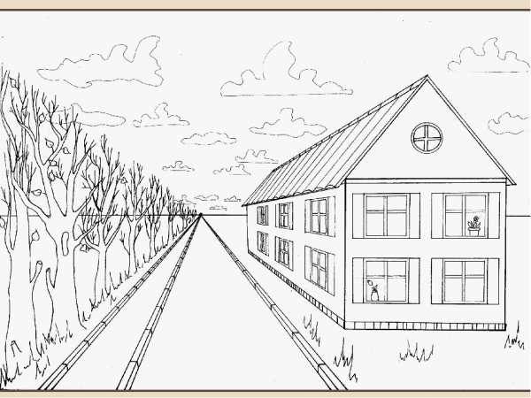 Перспектива карандашом