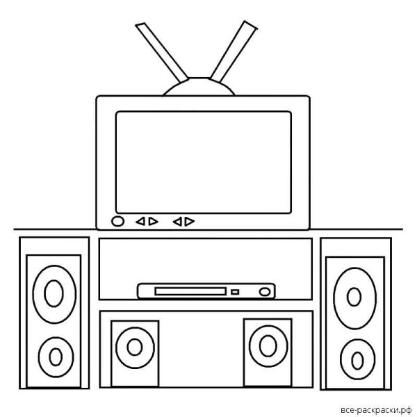 Раскраска телевизор