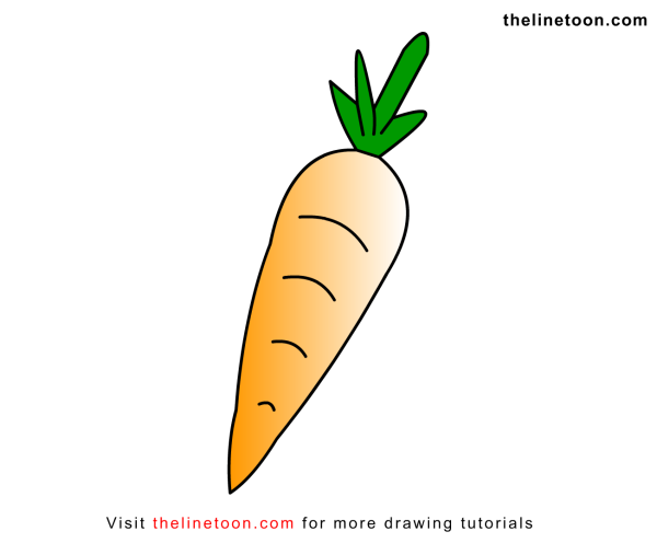 Поэтапное рисование морковки для детей
