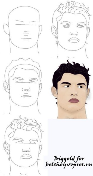 Рисунок футболиста легкий поэтапно