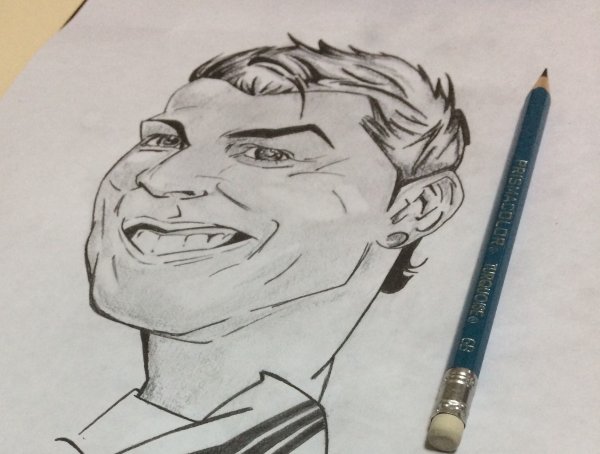 Роналдо легкий рисунок по этапно