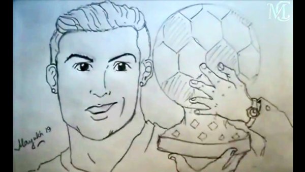 Рисунок Роналду по клеткам