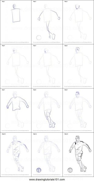 Роналду в полный рост рисунок для новичков