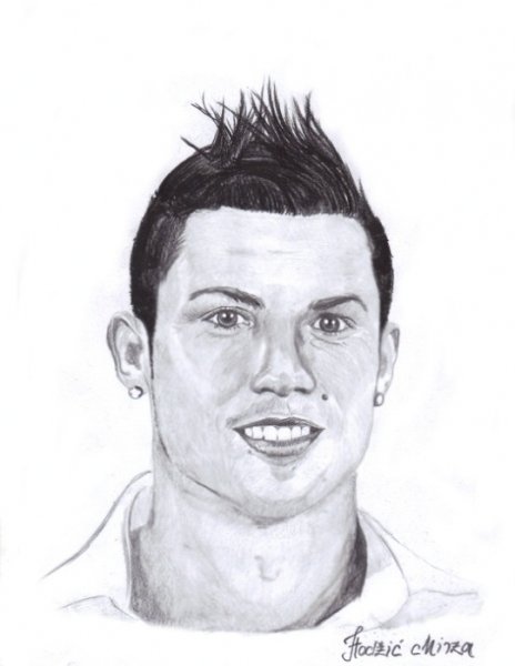 Портрет Роналду карандашом