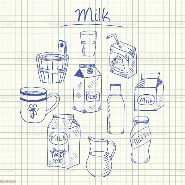 Молоко карандашом