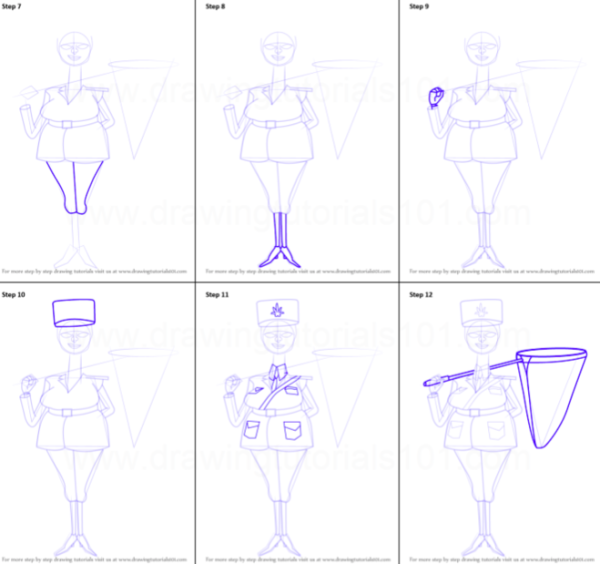 Рисунок полицейского пошагово