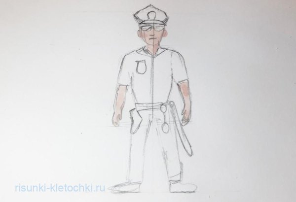 Поэтапное рисование полицейского