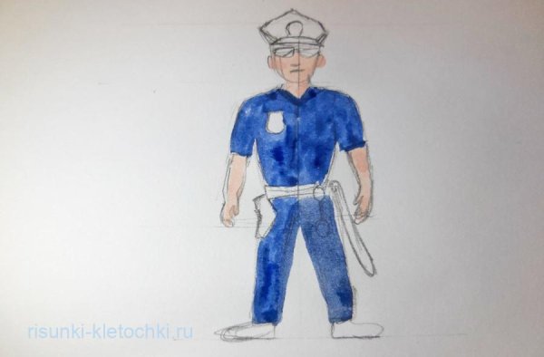 Поэтапное рисование полицейского