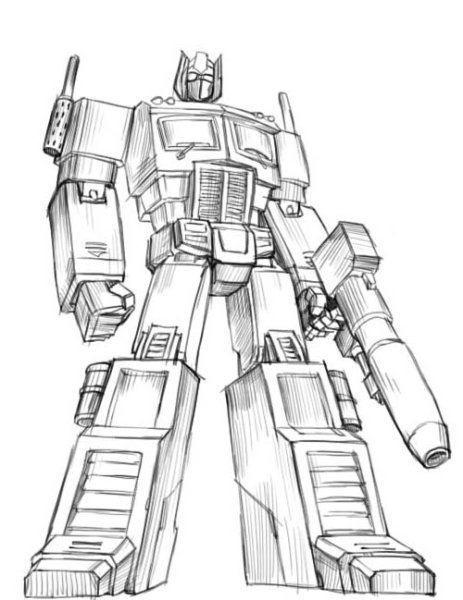Трансформеры рисунки карандашом Оптимус Прайм