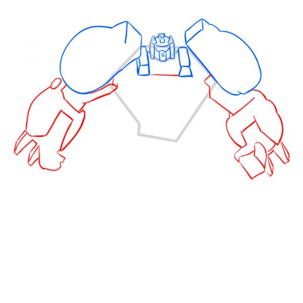 Поэтапное рисование робота трансформера