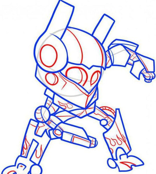 Поэтапное рисование робота для детей