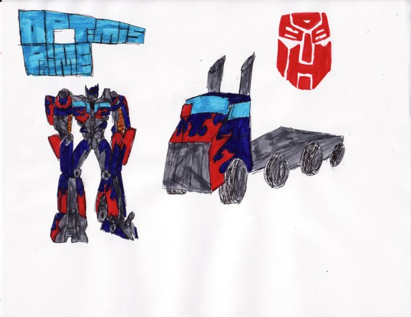 Оптимус Прайм карандашом ребенку