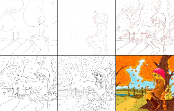 Осень карандашом