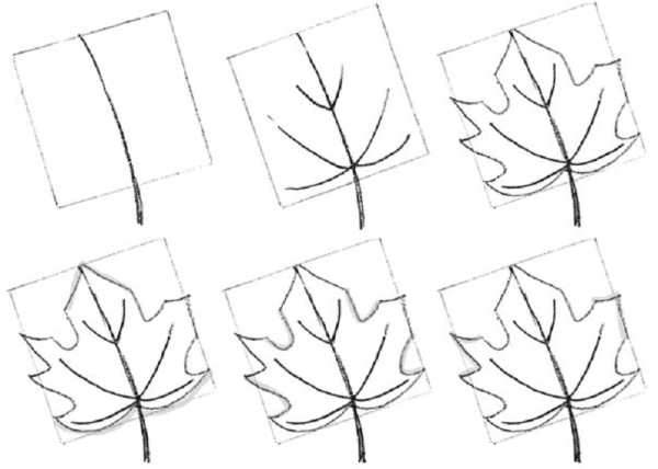 Осенний пейзаж набросок для детей