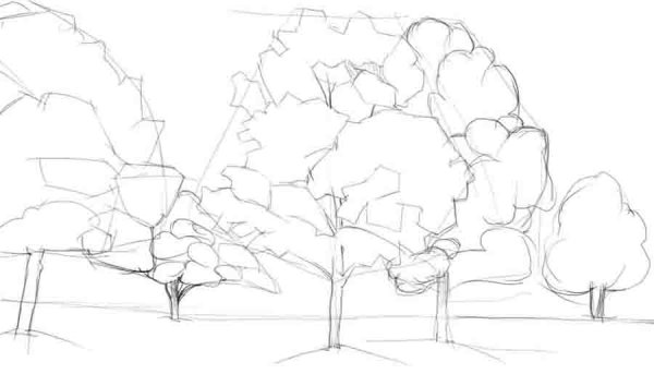 Этапы рисования пейзажа акварелью