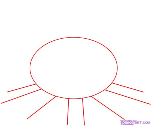 Рисование солнце пошагово