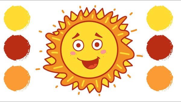 Рисование для детей солнышко без лучиков