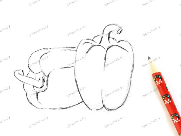 Нарисовать перец карандашом