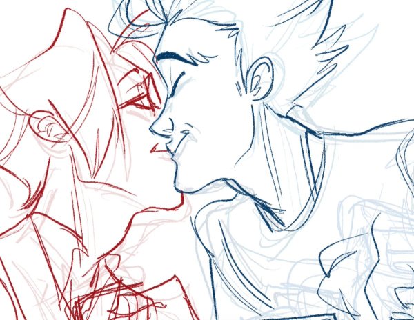 Схема рисования поцелуя