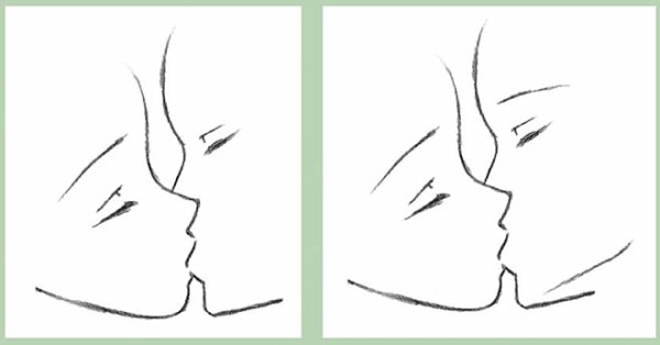 Поэтапное рисование поцелуя