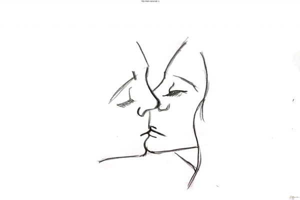 Поцелуй рисунок для начинающих