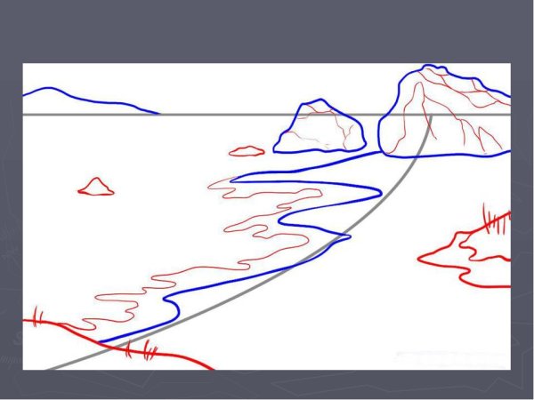 Поэтапное рисование морского пейзажа