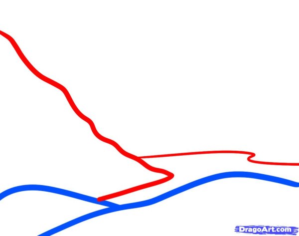 Нарисовать овраг поэтапно