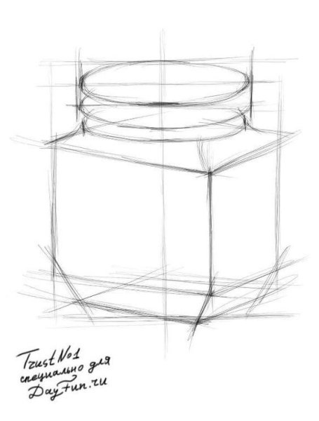 Поэтапное рисование банки
