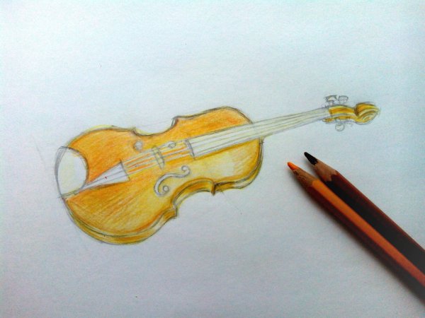 Скрипка рисунок детский