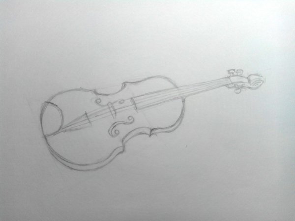 Скрипка рисунок карандашом