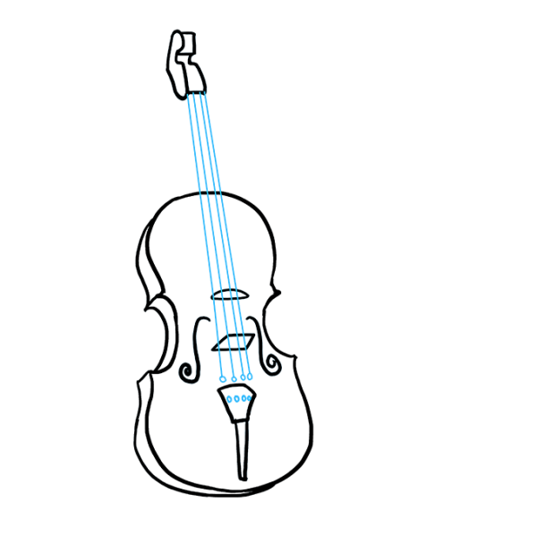Рисунок скрипки по этапам