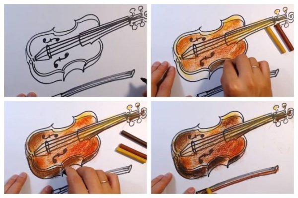 Рисование скрипки поэтапно