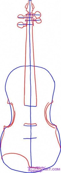 Пошаговое рисование для детей 8 лет скрипку