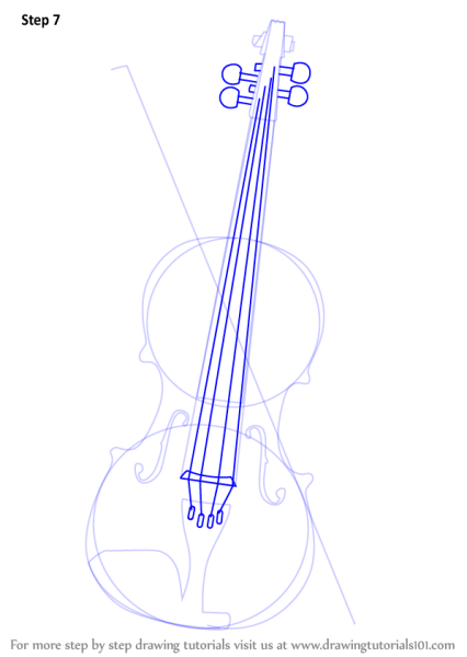 Поэтапный рисунок скрипки