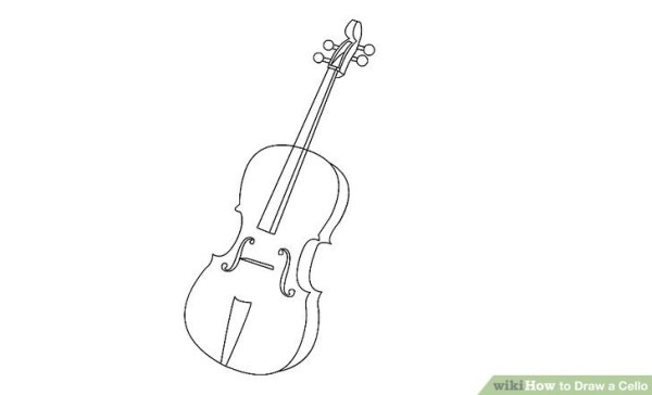 Раскраска скрипки тонким контуром