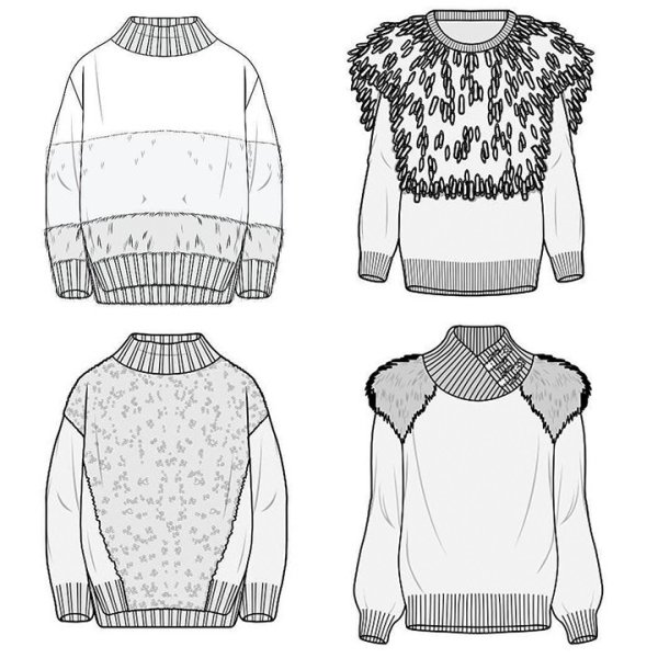 Джемпер технический эскиз