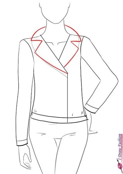 Рисунок куртки поэтапно