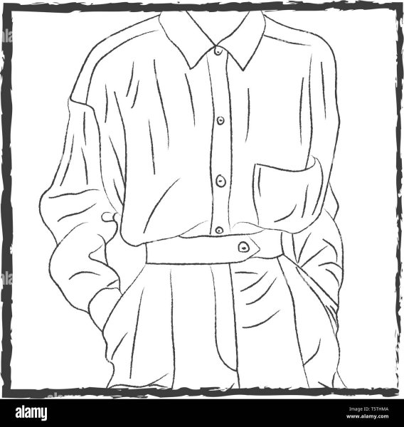 Рубашка карандашом складки