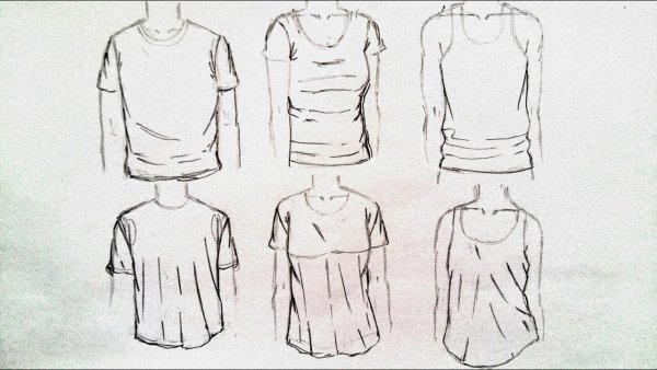 Эскиз футболки с длинным рукавом