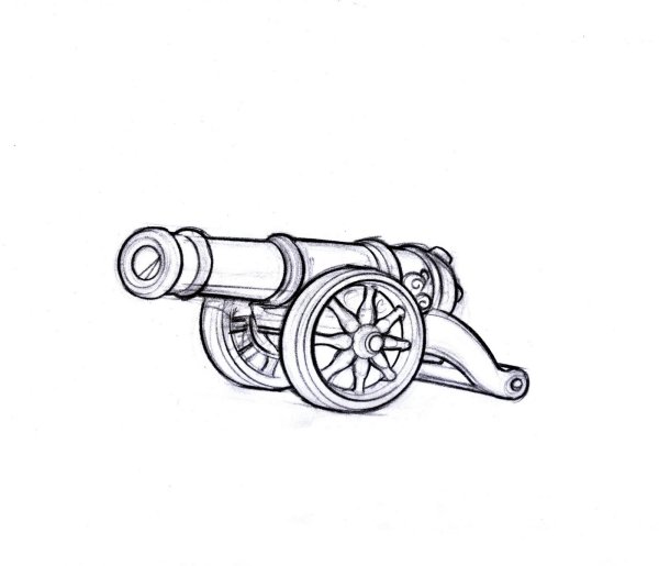 Пушка раскраска для детей